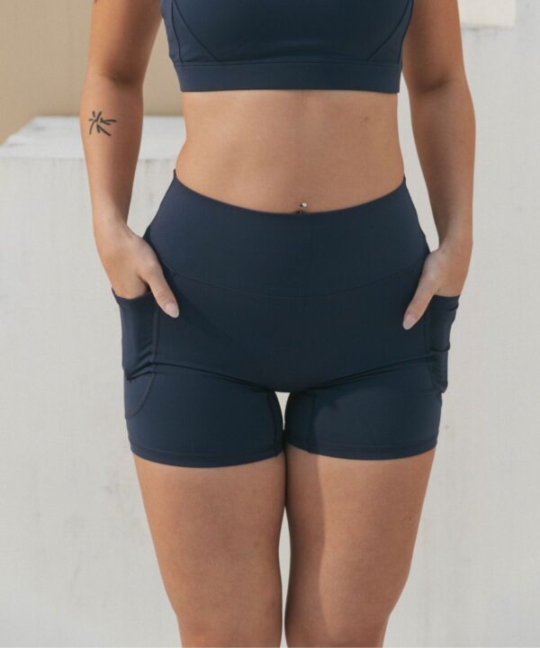 口袋系列｜解放雙手三分短褲-深藍